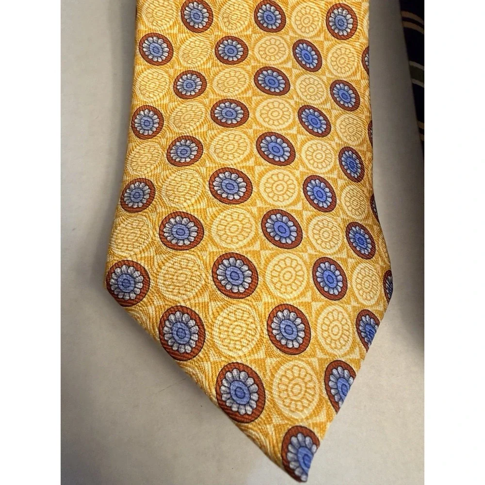 Lot of 2 Jos A Bank Ties 100% Silk Gold & Purple Stripe One Made In Italy